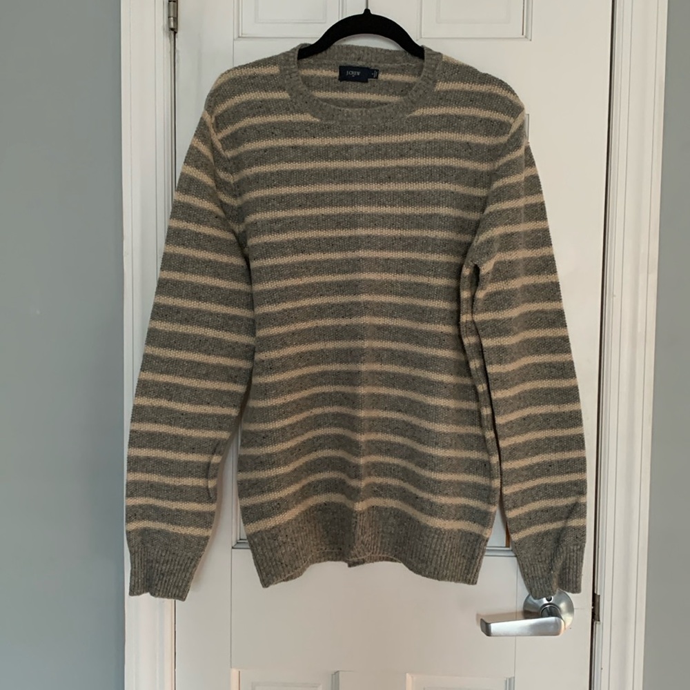 J.Crew gray striped sweater size small mens